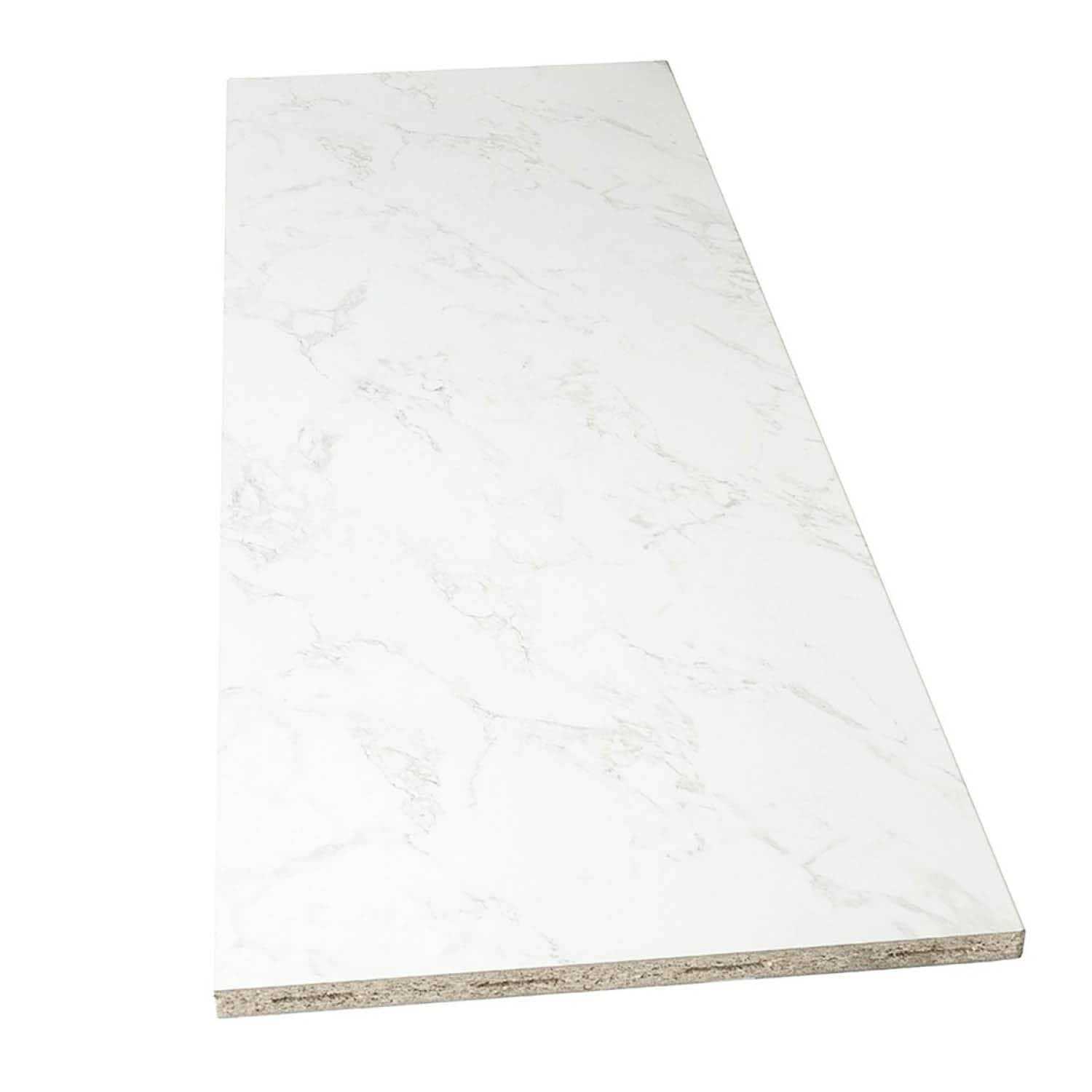 Stretta 10-ft x 25.5-in x 1.125-in White Marble Left-Hand Miter-Cut Laminate Countertop - Shop Hardware Tools Online Store