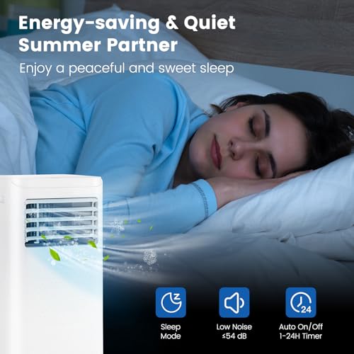 ARLIME Portable Air Conditioner,10000 BTU AC Unit, 3 in 1 Cooling Unit w/Dehumidifier, Fan Mode, Quiet AC Sleep Mode, 24H Timer, LED Display & Remote Control, Cool Rooms up to 250 Sq.Ft