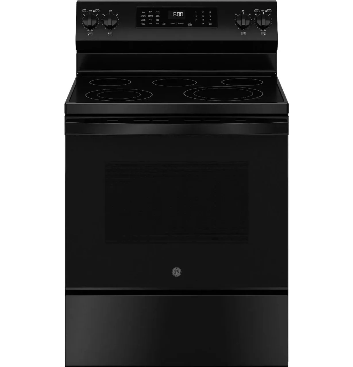 GE 30 Inch Free Standing Radiant Range 5 Element Steam Clean Single Oven GRF600AVBB