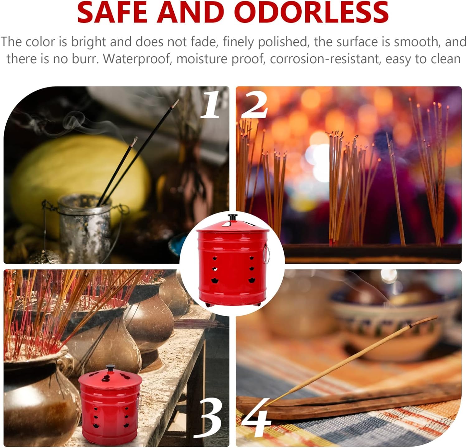 Enamel Burn Barrel Incinerator Cage Fire Pit Metal Garden Fire Cage Yard Debris Burn Incinerator Bin for Paper Leaf Trash Wood Log Backyard Bonfire Red