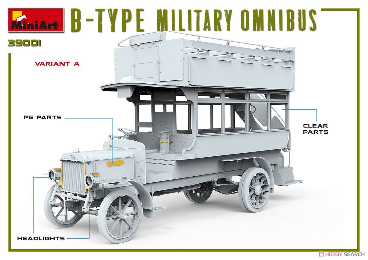 Miniart 1/35 Scale B-Type Military OMNIBUS- Model Kit #39001