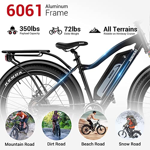 Himiway Cruiser Electric Bike, 750W 60MI 48V 17.5Ah Battery 26"x4" Fat Tire,25MPH Top Speed, 7 Speed, 350LBS Payload,UL Certified