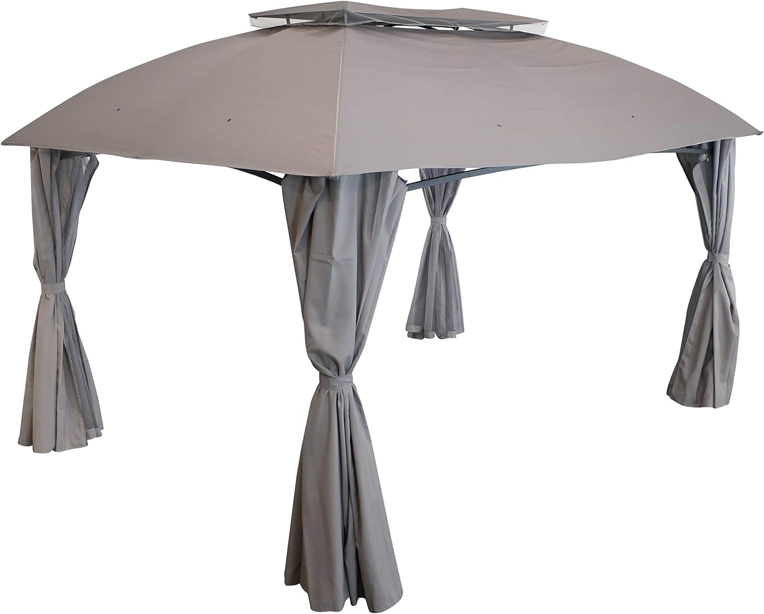 Sunnydaze 10x13 Foot Soft Top Rectangle Patio Gazebo with Screens and Privacy Walls - Gray - Perfect for Backyard, Garden or Deck
