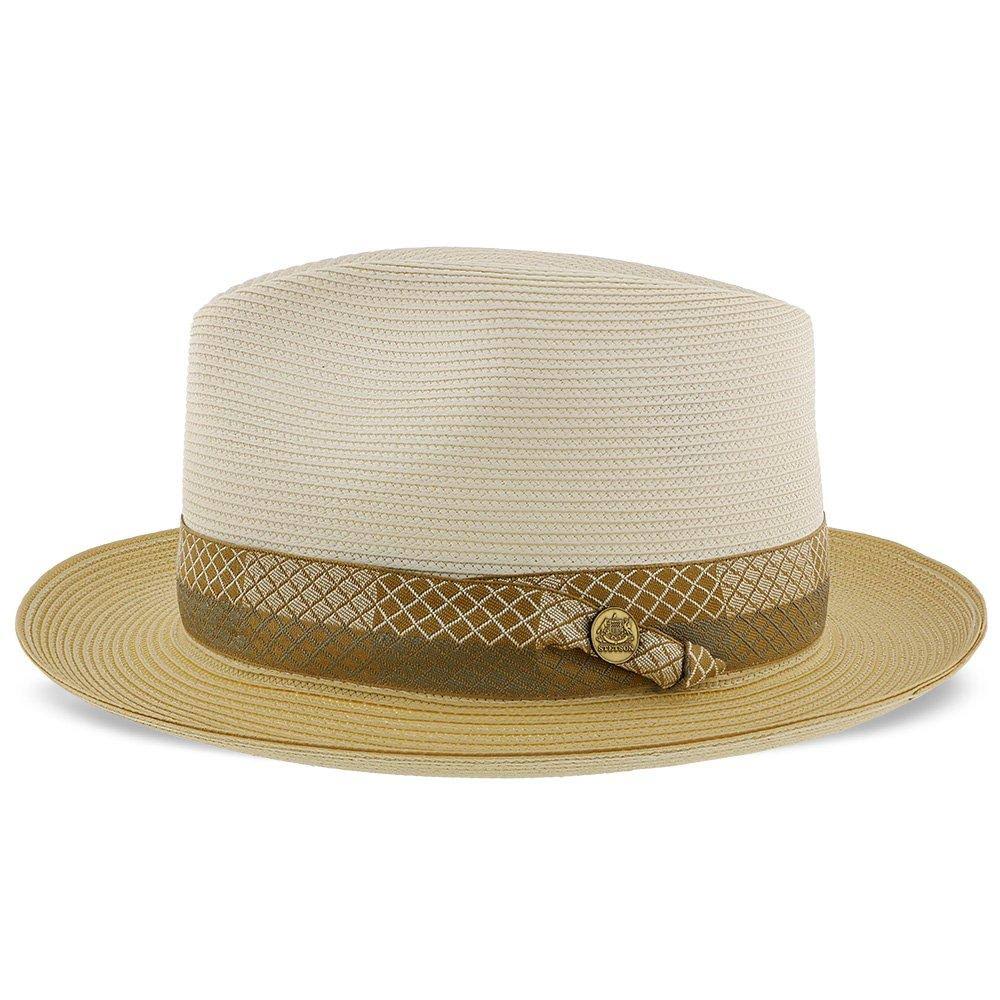 Andover - Stetson Milan Straw Fedora Hat - TSANDV - Ivory/Cognac - 7 1/2