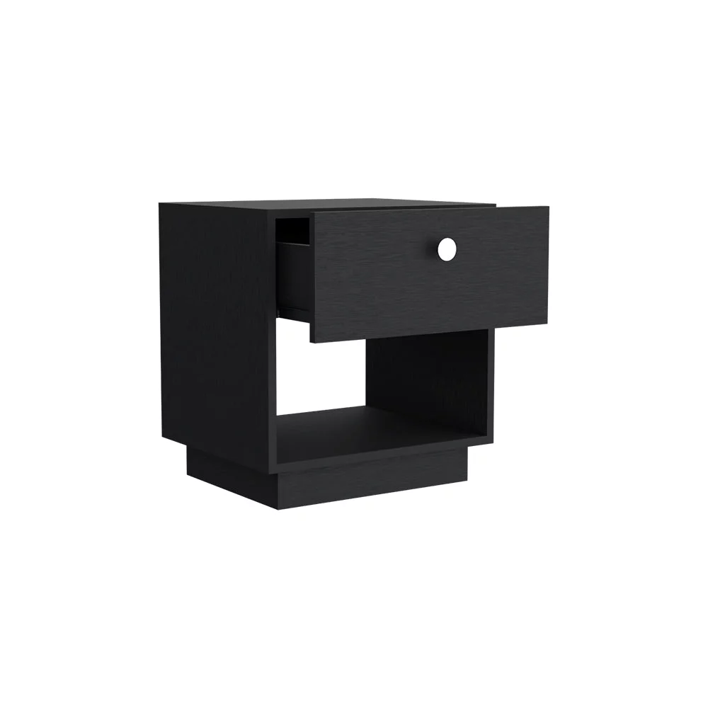 We Have Furniture Peyton 2 Piece Bedroom Set, Armoire + Nightstand, Black Wengue Finish
