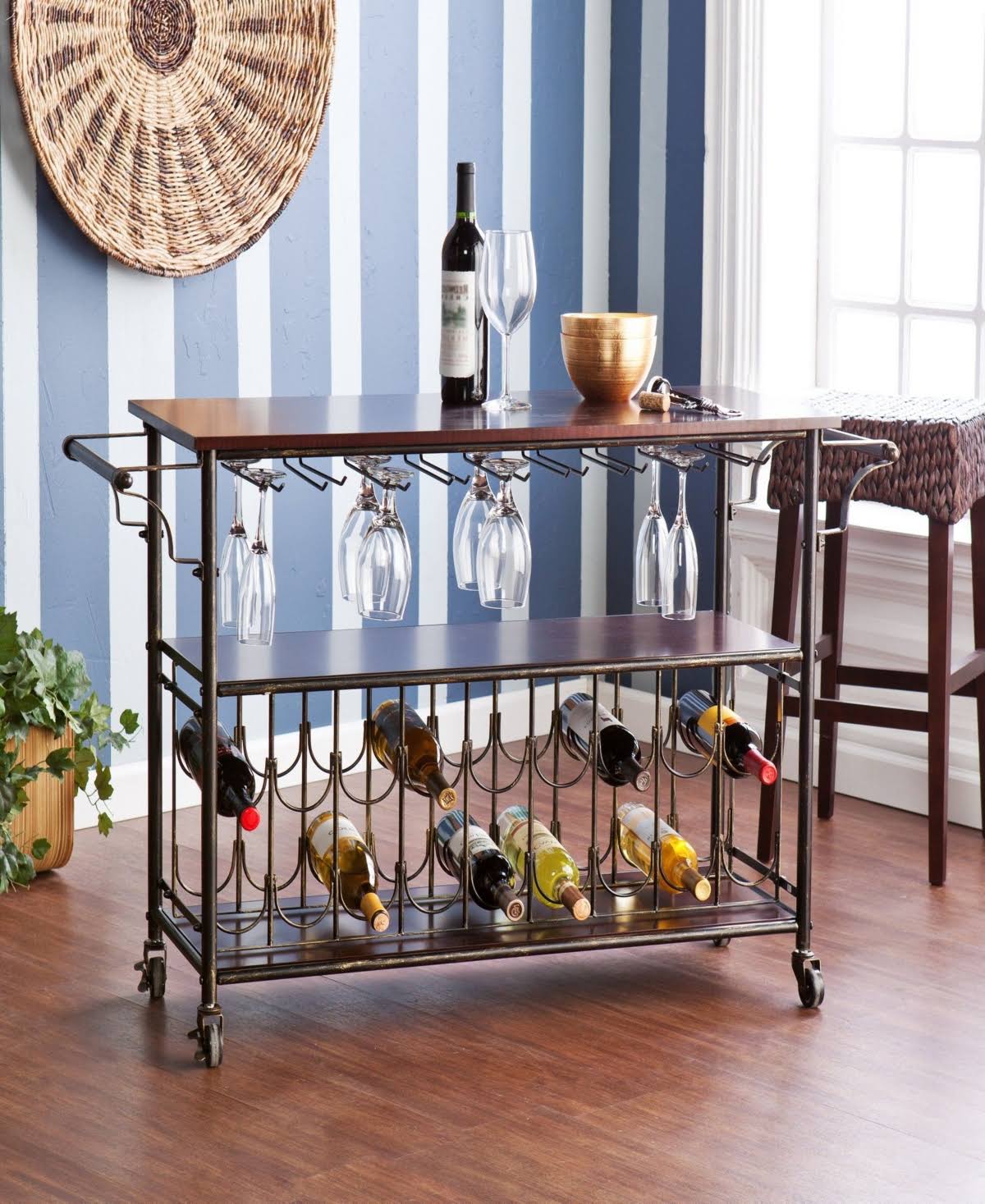 Southern Enterprises Asbury Wine-bar Cart - Black