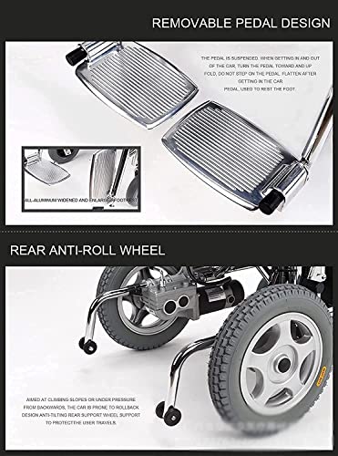 Fashion Portable Wheelchair Folding Portable Wheelchair Electric Automatic Scooter Travel Portable Four-Wheeled Trolley Red (Color : Red)