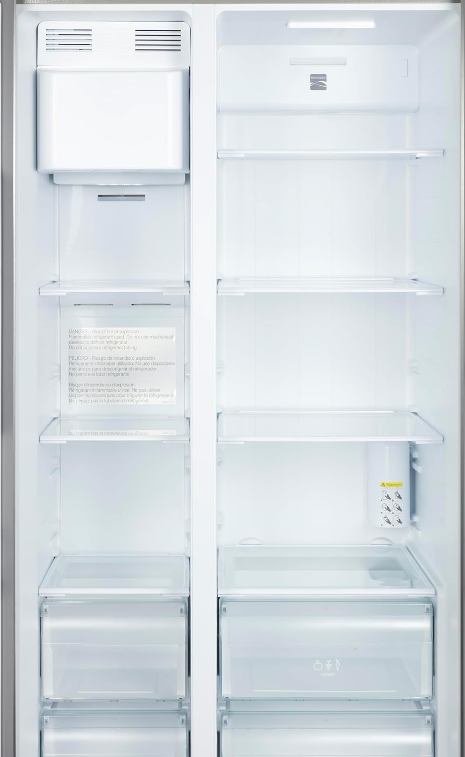 Kenmore 46-51805 Counter-Depth Side Refrigerator/Freezer with Stainless Steel, Water Dispenser, Ice Maker, Quiet and Energy Efficient Inverter Compressor, 36 Inch