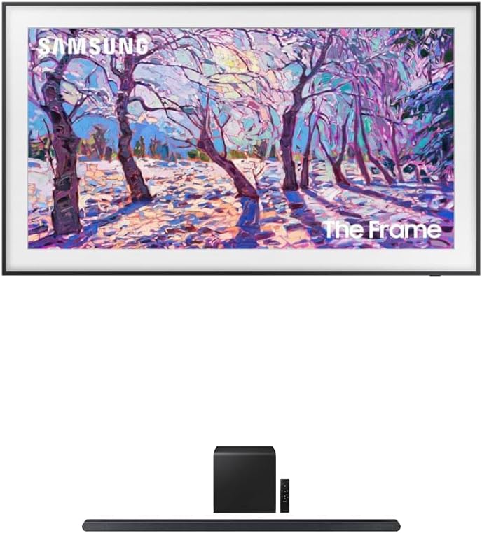 SAMSUNG 75-Inch Class QLED 4K The Frame LS03B Series, Quantum HDR, Art Mode, Anti-Reflection Matte Display, (QN75LS03BAFXZA) S800D 3.1.2ch Soundbar w/Wireless Dolby Atmos (Newest Model)