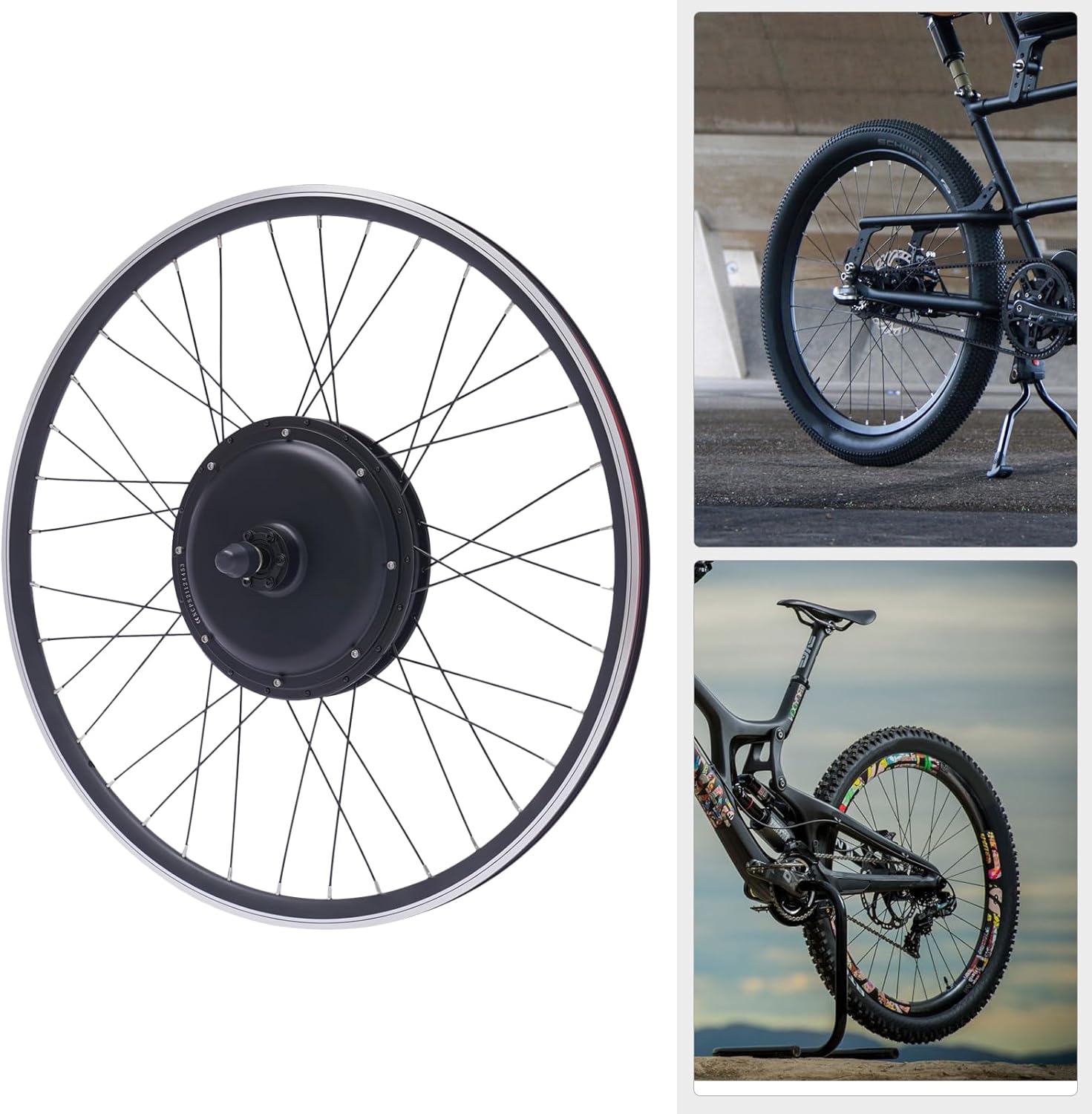 Brush-Less and Gear-Less Bicycle Modification Kit Rear Wheel 40V 1000W Electric Bike Conversion Kit for 28-Inch 29-Inch and 700c Rear Wheel