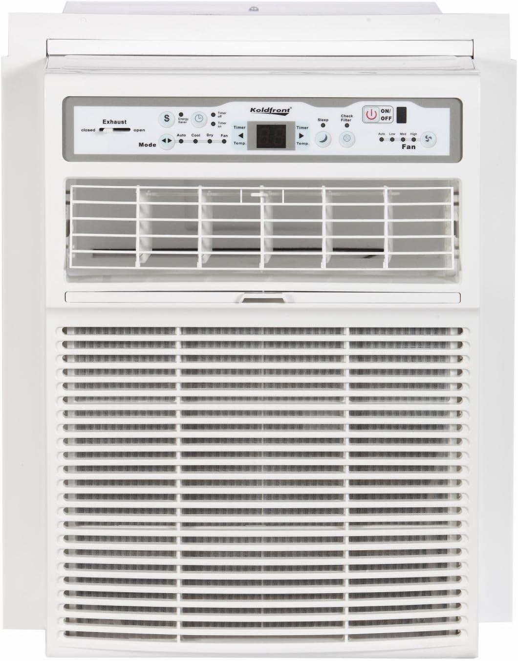 Koldfront CAC8000W 8000 BTU 115V Casement Air Conditioner with Dehumidifier and Remote Control