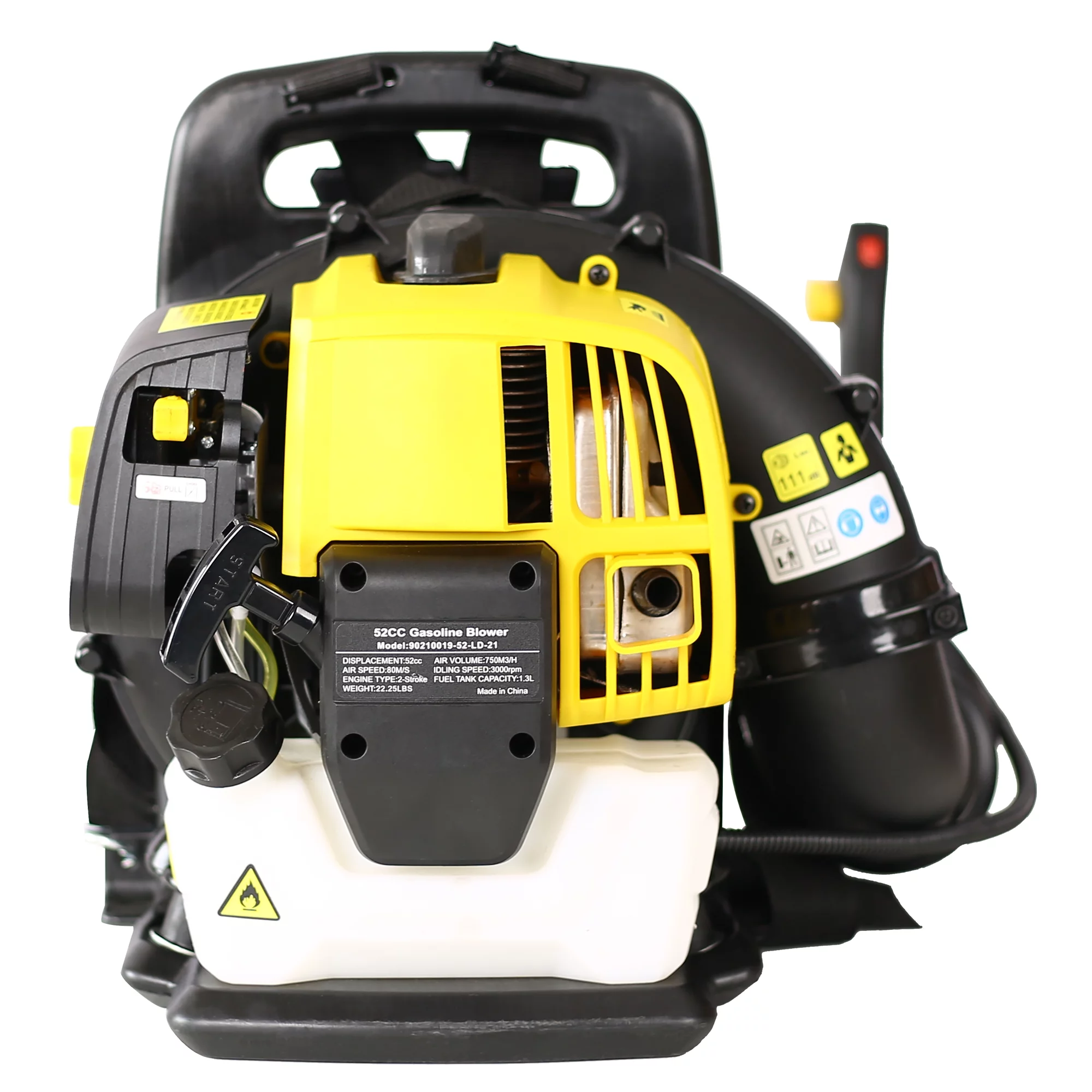 BTMWAY Backpack Leaf Blower, 52CC 2-Cycle Gas Powered Leaf Blower for Lawn Care, Backpack Blower Snow Blower with 248 MPH, Adjustable Shoulder Straps, Gas Leaf Blower for Dust Snow Debris, Yellow - Curated Treasures Market