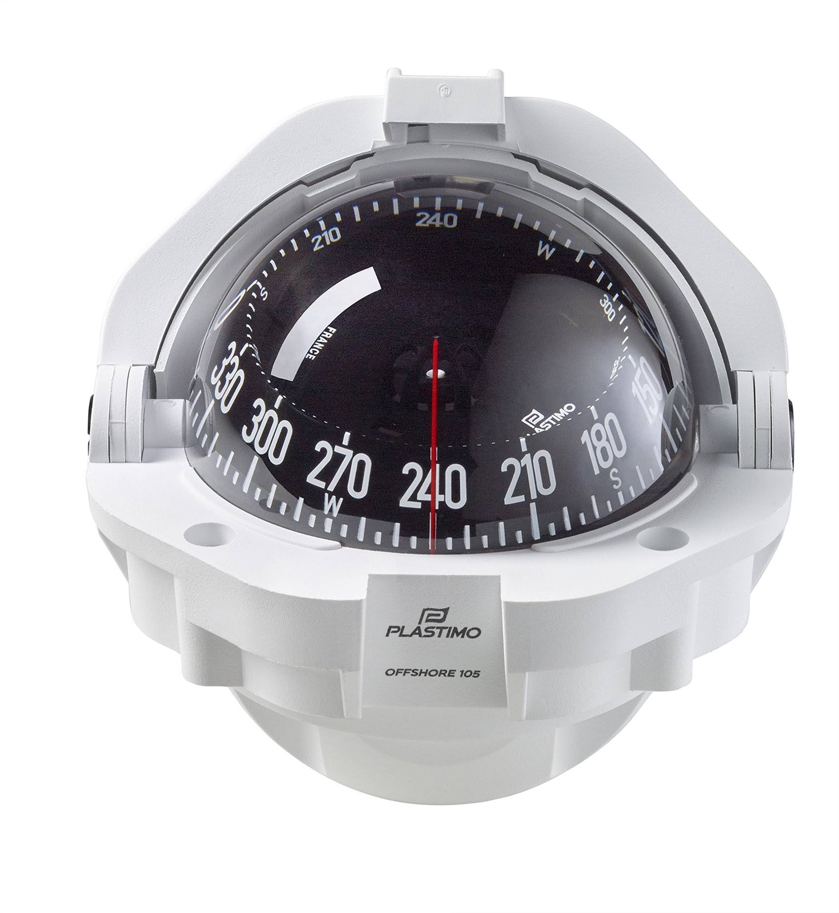 Plastimo Offshore 105 Compass (Flush Mount) White with Black Conical Card