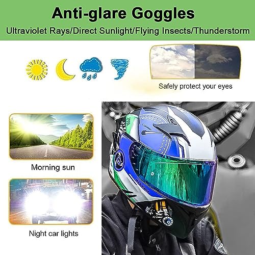 Bluetooth Helmet Motorcycle Modular Full Face Integrated Dual Visor Anti Fog Sun Shield DOT Approved Men and Women Motorbike Helmets