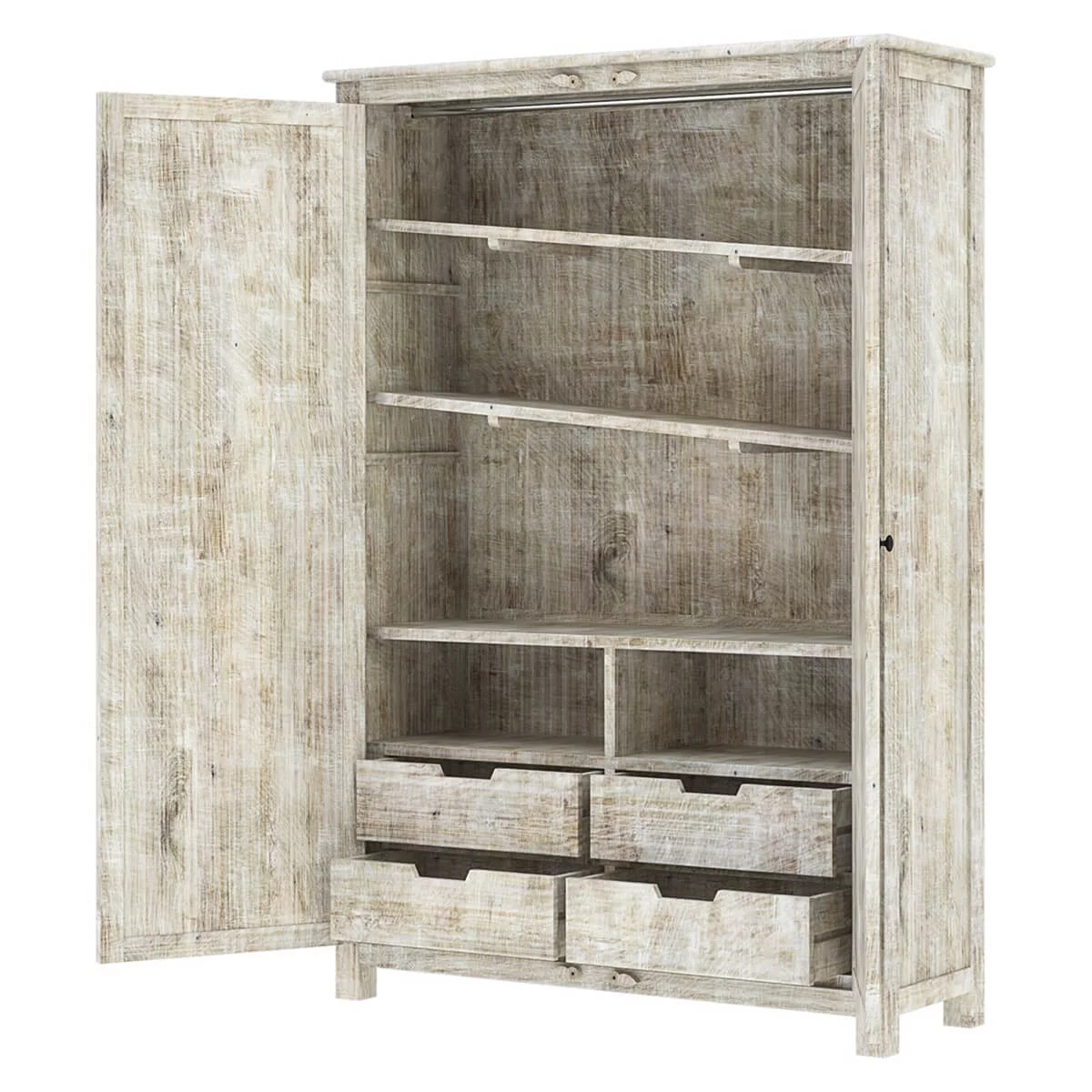 Vintage Carved Wooden Wardrobe/Cabinet/Armoire