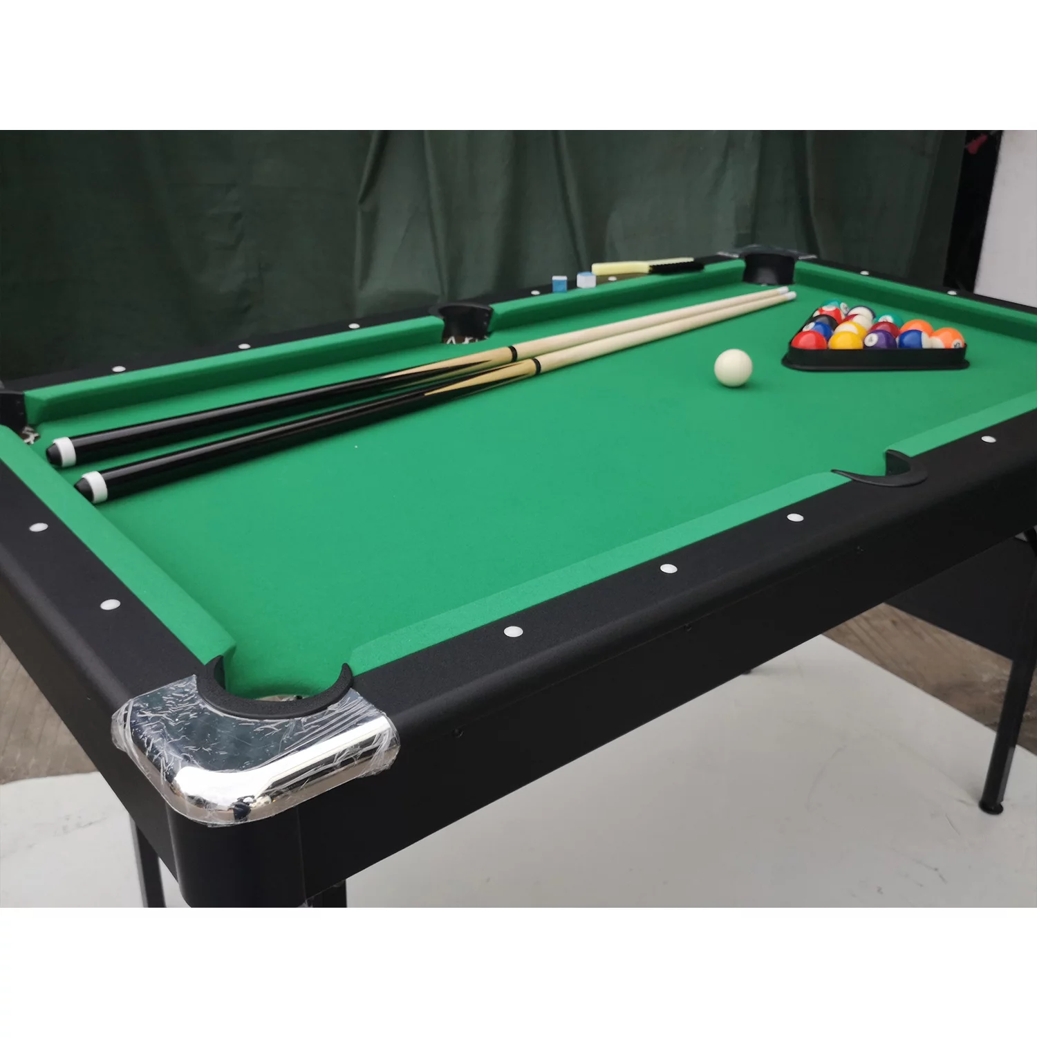 SEGMART Billiards Table - Portable Pool Table - Includes Full Set of Balls, 2 Cue Sticks, Chalk, and Felt Brush， Green - Curated Treasures Market