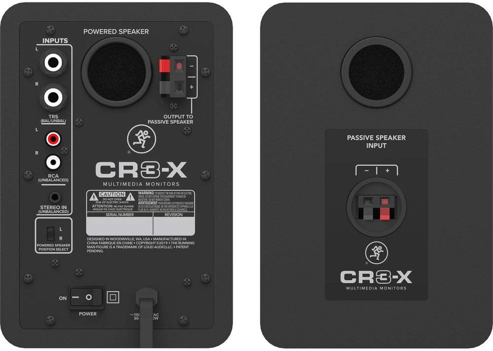 Mackie CR3-X Series 3 Studio Monitors (Pair) with 3' REAN Stereo Breakout Cable Bundle