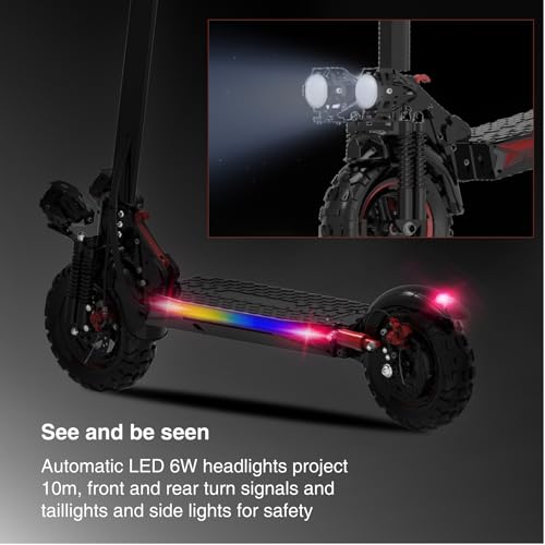 Electric Scooter Adults, 48V 18AH/21AH Battery, 1200W Motor, 35 Mph Top Speed W/ 35 Miles Max Range, 11" Off Road Vacuum Wide Tire, Foldable E Scooter with Seat, Dual Suspension