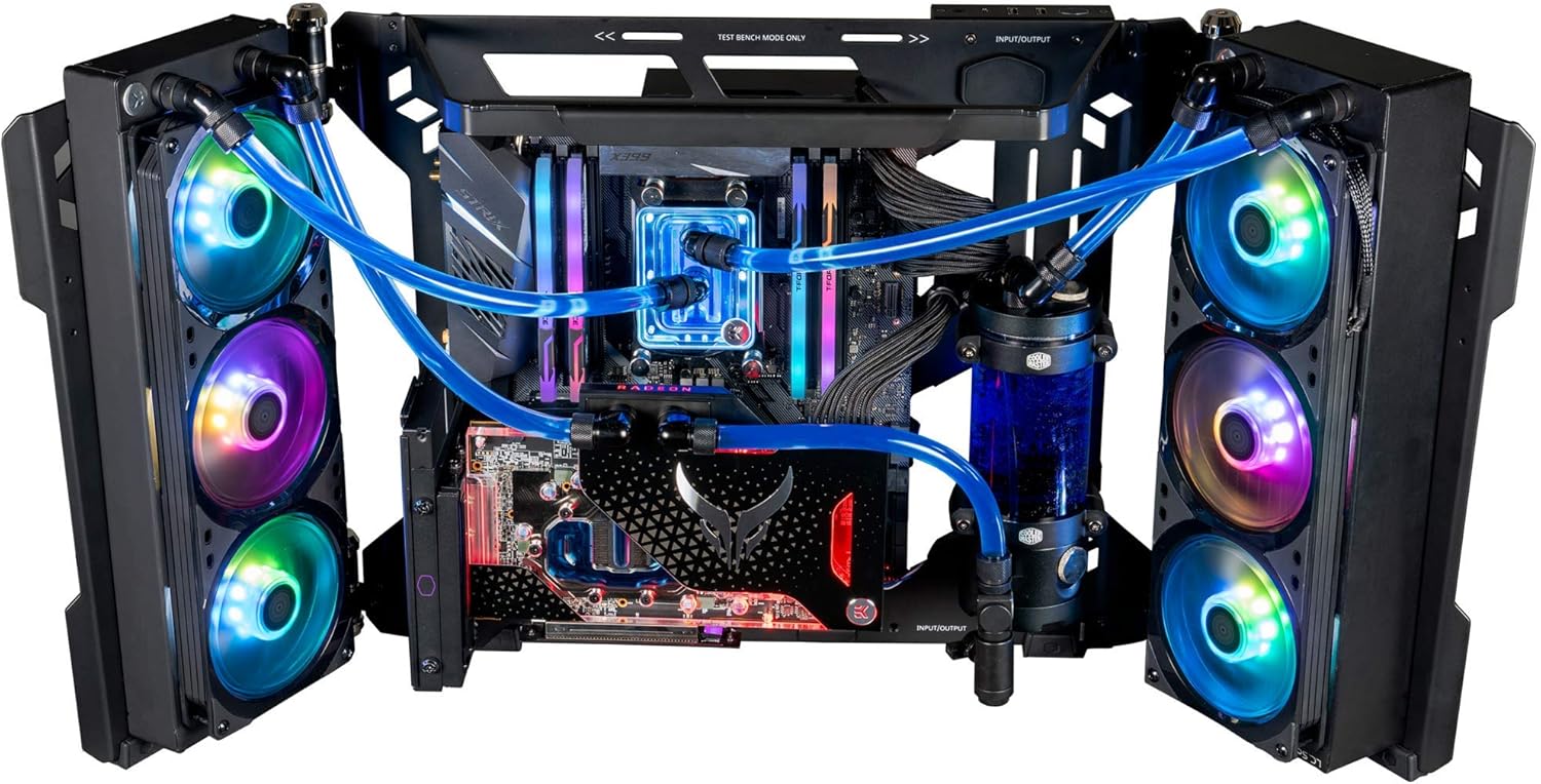 Cooler Master MasterFrame 700 Custom Test Bench/Open-Air ATX PC Case, Panoramic Tempered Glass, Premium Variable Friction Hinges, Built-in VESA Mount