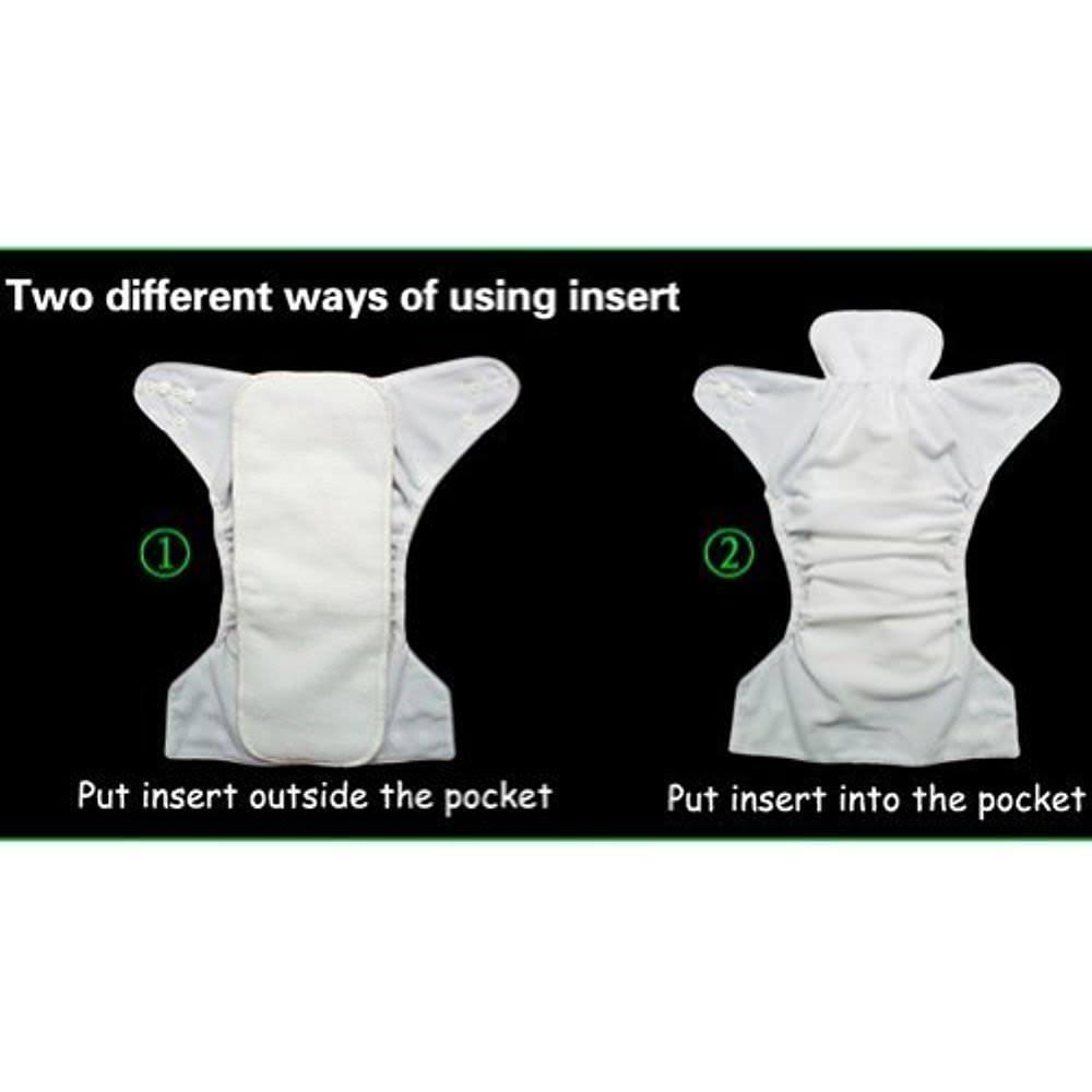 Babygoal Baby Cloth Diapers, One Size Reusable Washable Pocket Nappy, 6pcs Cloth