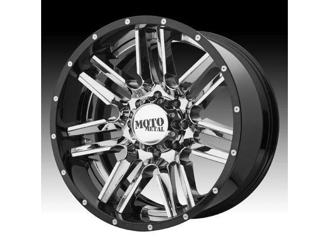 Moto Metal MO202 20x12 6x5.5x22 -44mm Chrome/Black Wheel Rim