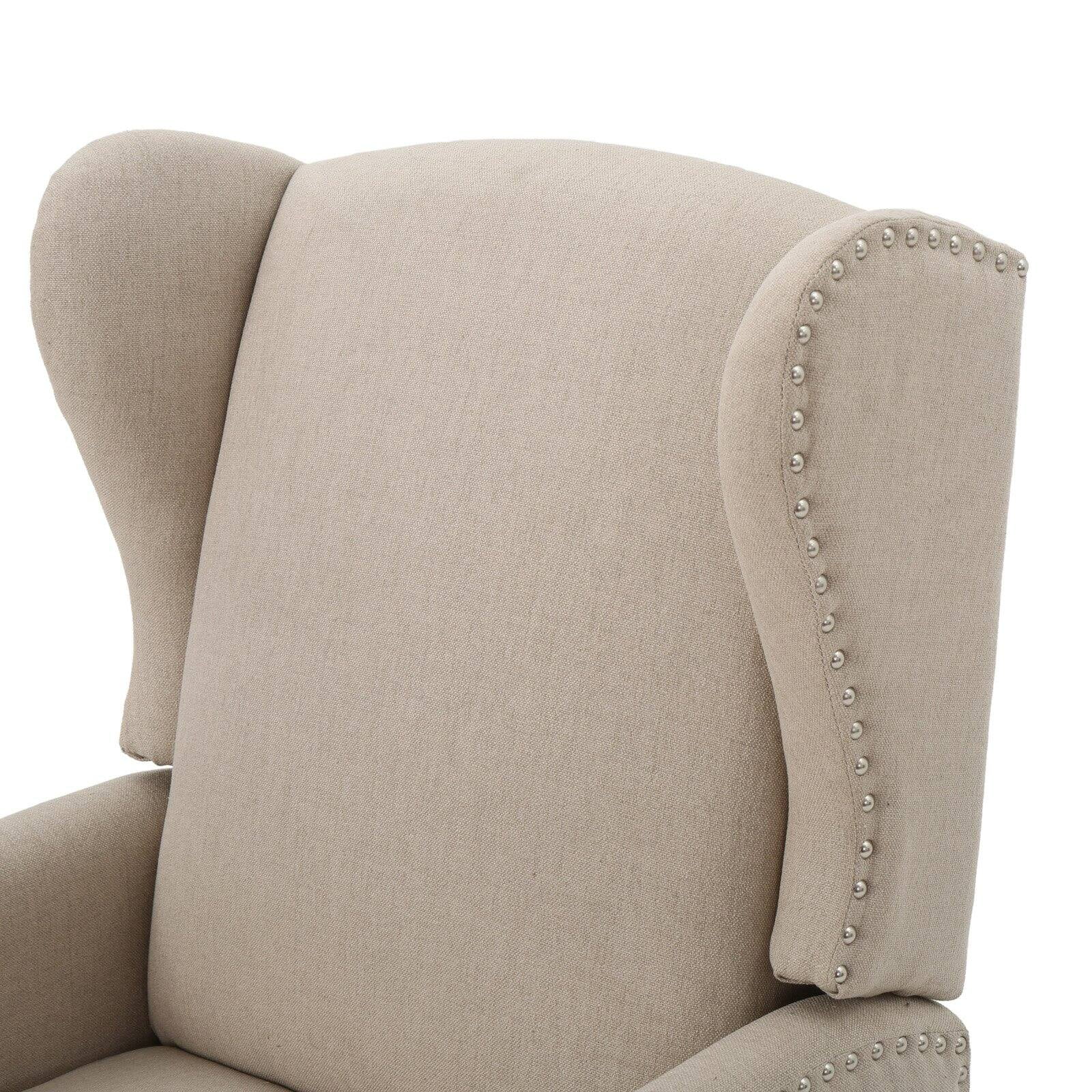 Westeros Traditional Wingback Fabric Recliner Chair