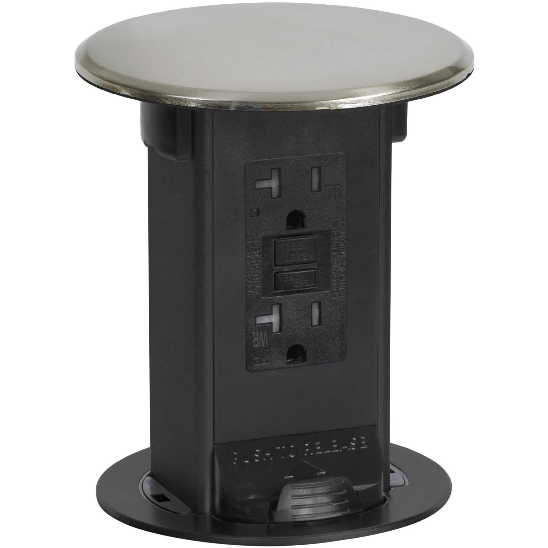 Lew Electric PUR20-NS Kitchen Pop Up Counter Outlet, 20A Gfi, Nickel