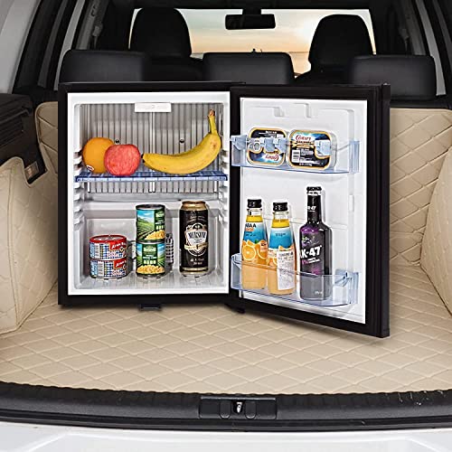 Smad 12 Volt Refrigerator Mini Fridge with Lock Compact Refrigerator for Bedroom Dorm Office No Noise