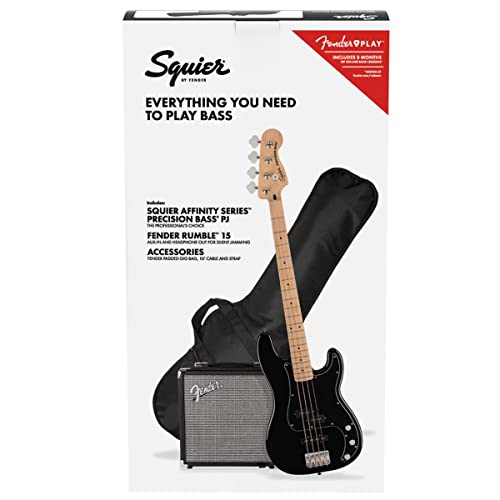 Fender 4 String bass-guitar-packages, Right, Black (0372981006)