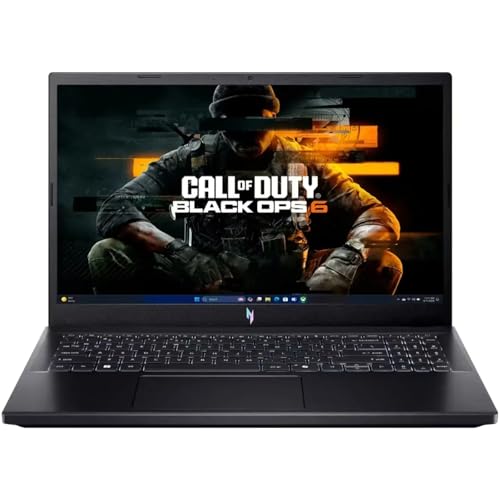 acer Nitro V Gaming Laptop, 15.6" FHD IPS Display, 144Hz, AMD Ryzen 5 7535HS, 6 Cores, GeForce RTX 4050, 16GB DDR5, 512GB SSD, Obsidian Black, Windows 11, BK, Laptop Bag, TWE Mouse Pad & Mouse