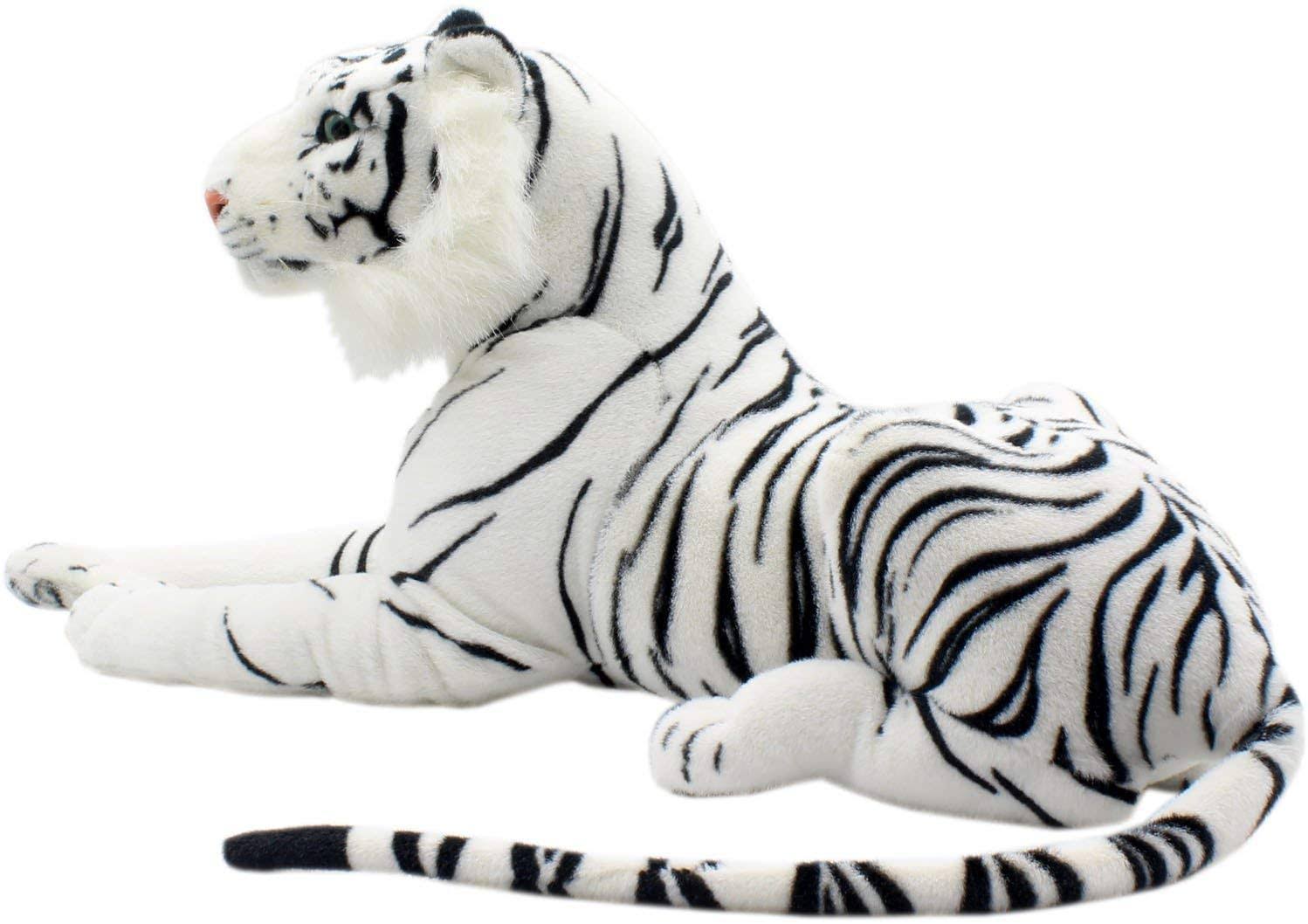 TAGLN Large Stuffed Animals Tiger Toys Giant Plush Big (White, 18 inch)