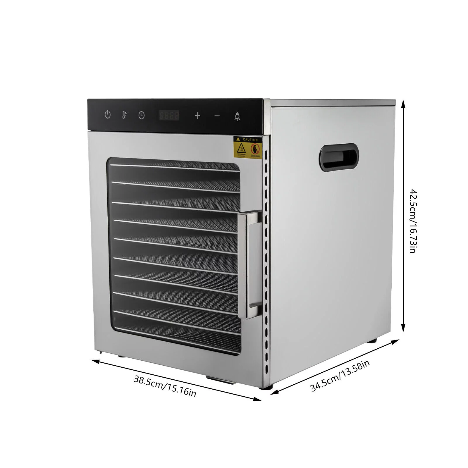 10 Trays Food Dehydrator Machine Stainless Steel Meat Jerky Dryer with Timer