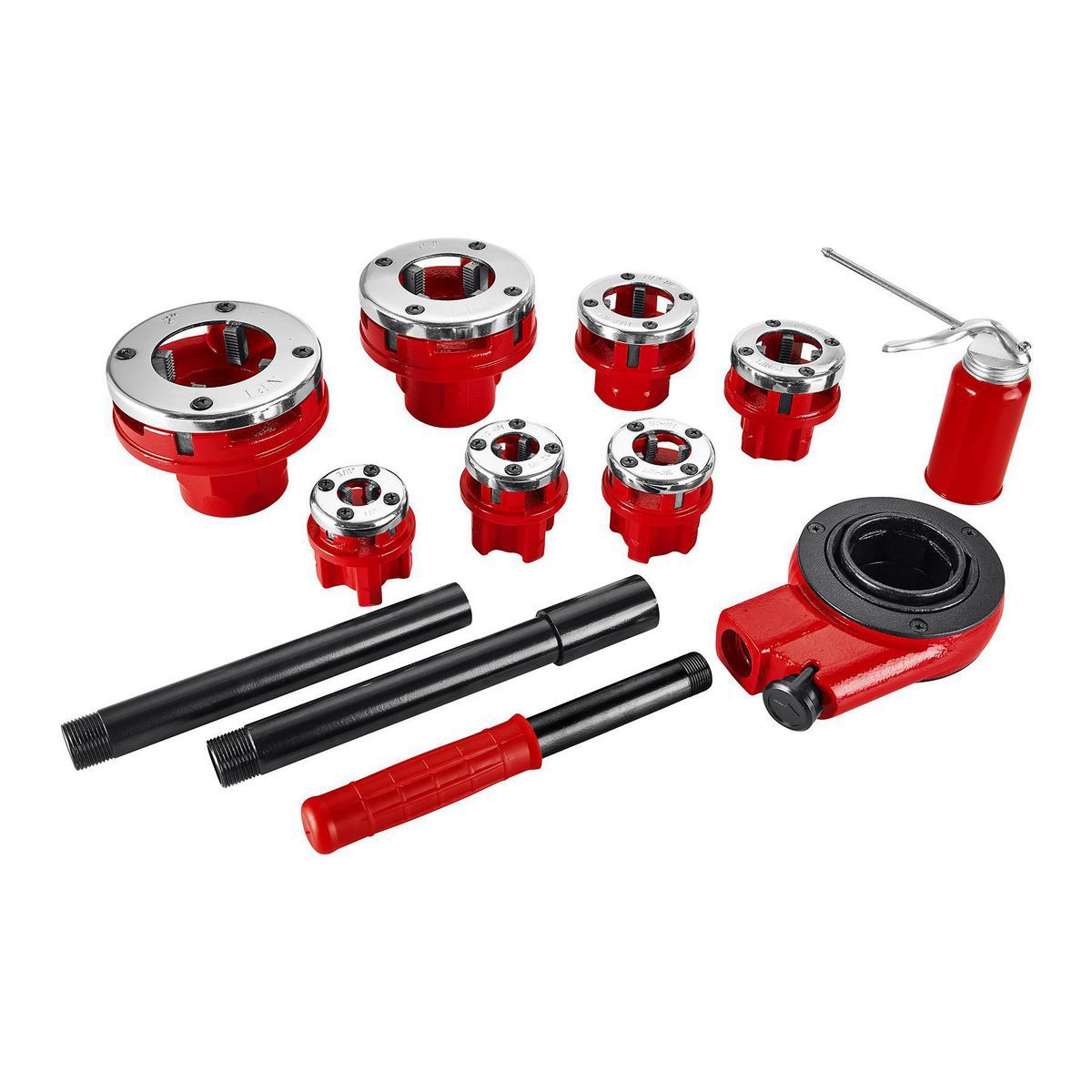 CENTRAL MACHINERY 3/8 in. to 2 in. Ratcheting Pipe Threader Set, 10-Piece