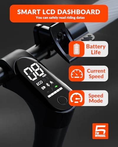 5TH WHEEL V20 Pro Electric Scooter, 10" Solid Tires, 350W Motor & 18 MPH, Turn Signals and Dual Brakes, APP Control & E-Lock, Portable and Foldable Commuter Electric Scooter for Adult