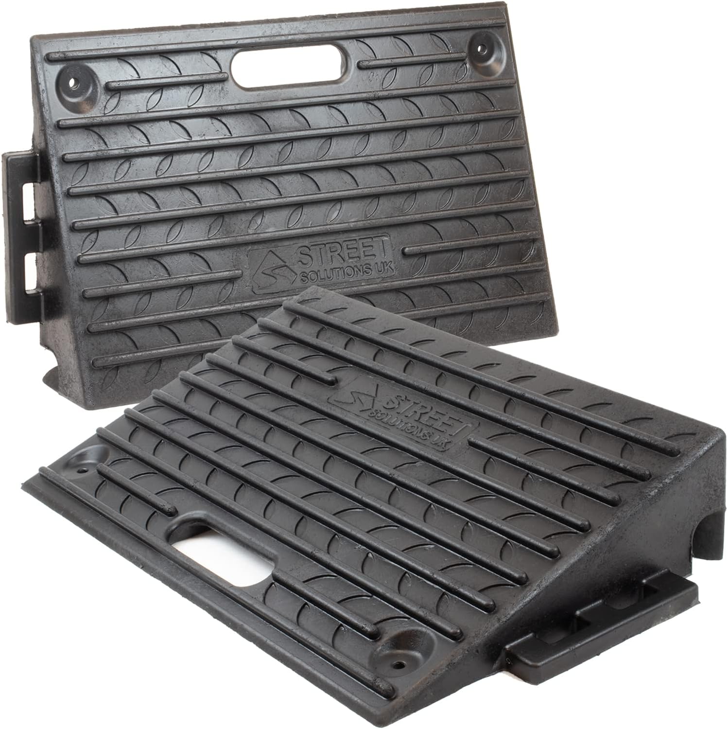 4 Inch Driveway Curb Ramp Pack of 2, Heavy Duty Rubber Ramps Perfect for Sidewalk, Low Cars, Curb Ramps for Motorhome, Truck, Shed Ramps, Pets & Wheelchair Threshold Ramp