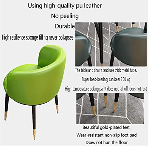 Round Dining Table Set W/ 4 Chair - Save Space Dining Table and Chair Combination Reception Tables and Chairs Simple Leather Lounge Chair Modern Design 1 Table 4 Chairs (Color : Light Grey)