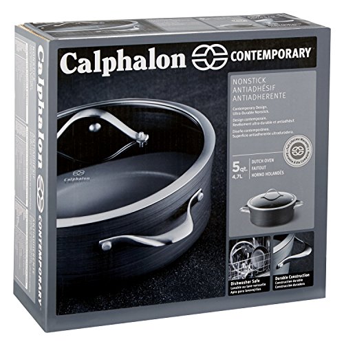 Calphalon Contemporary Hard-Anodized Aluminum Nonstick Cookware, Sauce Pot, 5-quart, Black
