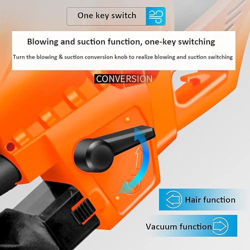 Powerful Leaf Blower, 3 in 1 (Leaf Blower + Vacuum Cleaner + Leaf Shredder) Garden Blower, 6-Speed Adjustment, 10:1 Powder Ratio, with 35L Collection Bag, 270 Km/H Electric Garden Duster (Color : 20M