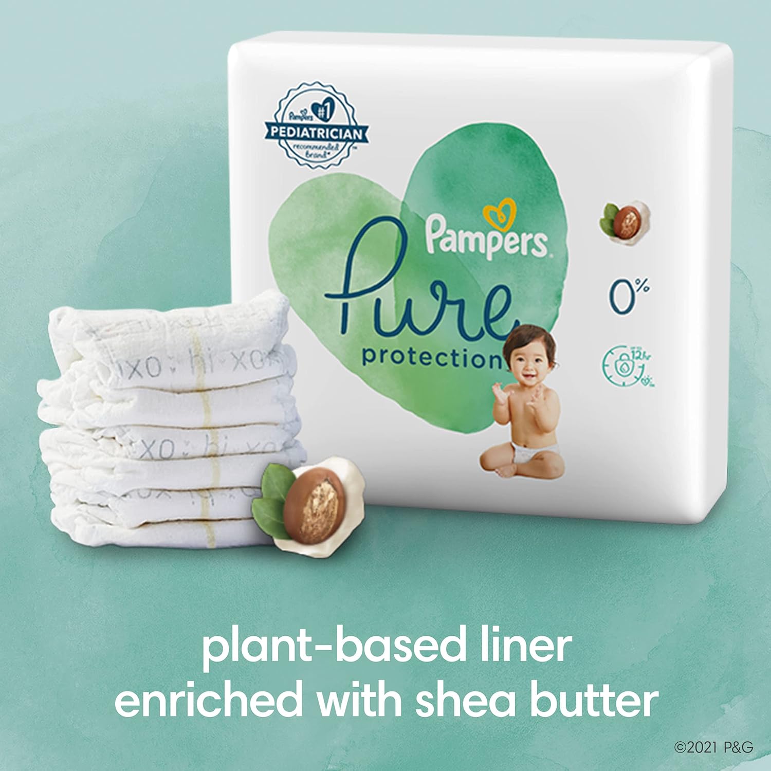 Pampers Pure Protection Newborn Diapers Size 1 132 Count Pack of 2