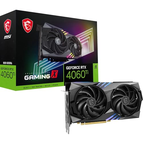 MSI GeForce RTX 4060 Ti Ventus 2X Black 8G OC Graphics Card -NVIDIA RTX 4060 Ti, 8GB GDDR6 Memory, 18Gbps, PCIe 4.0, DLSS3