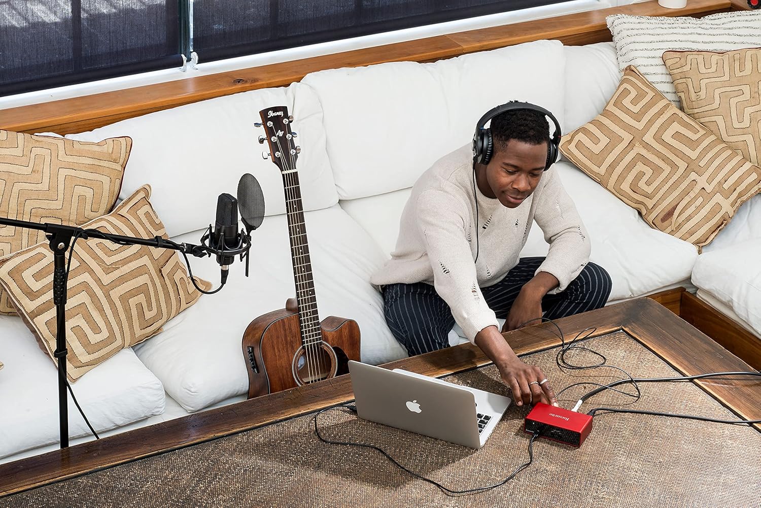 Focusrite Scarlett Solo 2x2 USB Audio Interface Full Studio Bundle with Creative Music Production Software Kit