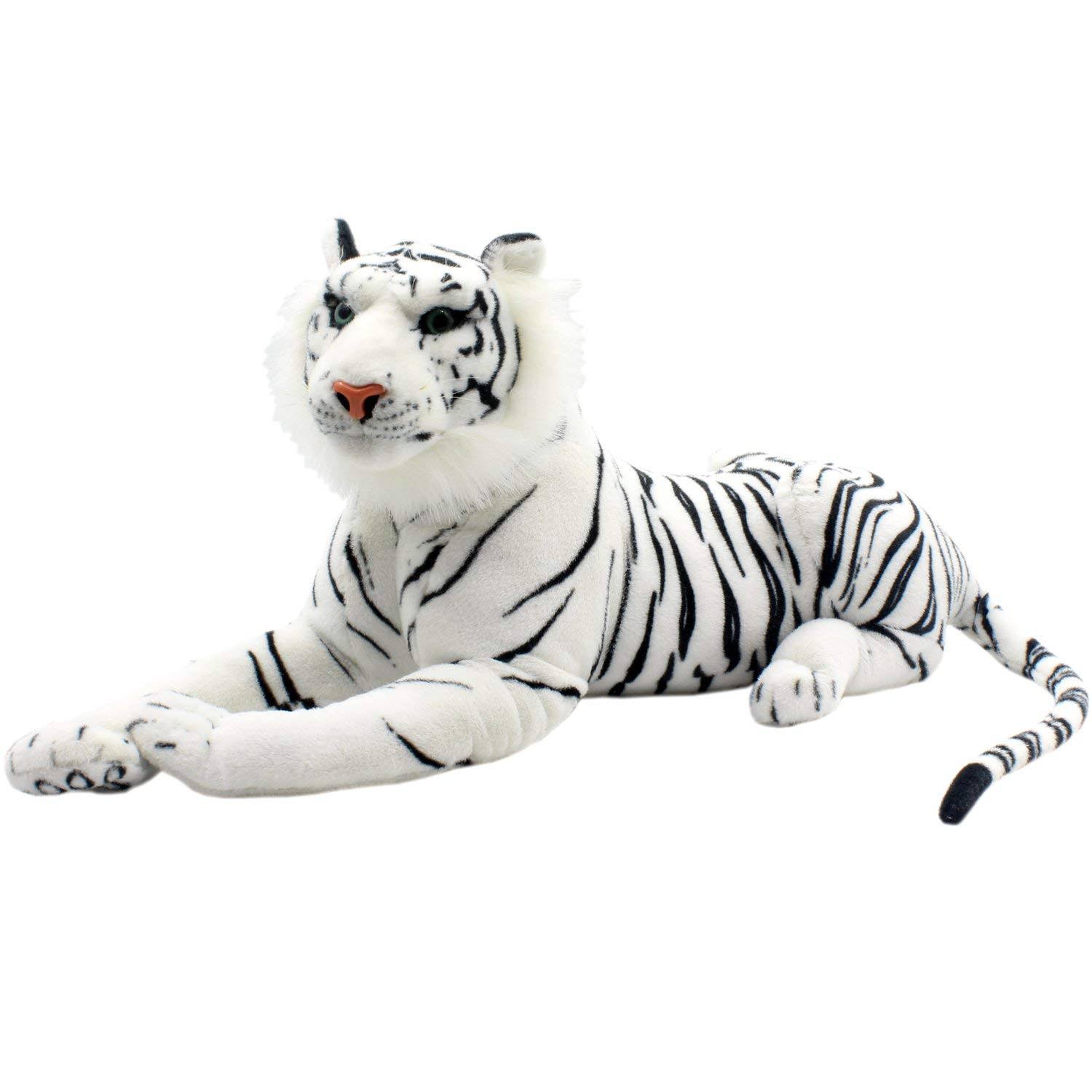 TAGLN Large Stuffed Animals Tiger Toys Giant Plush Big (White, 18 inch)