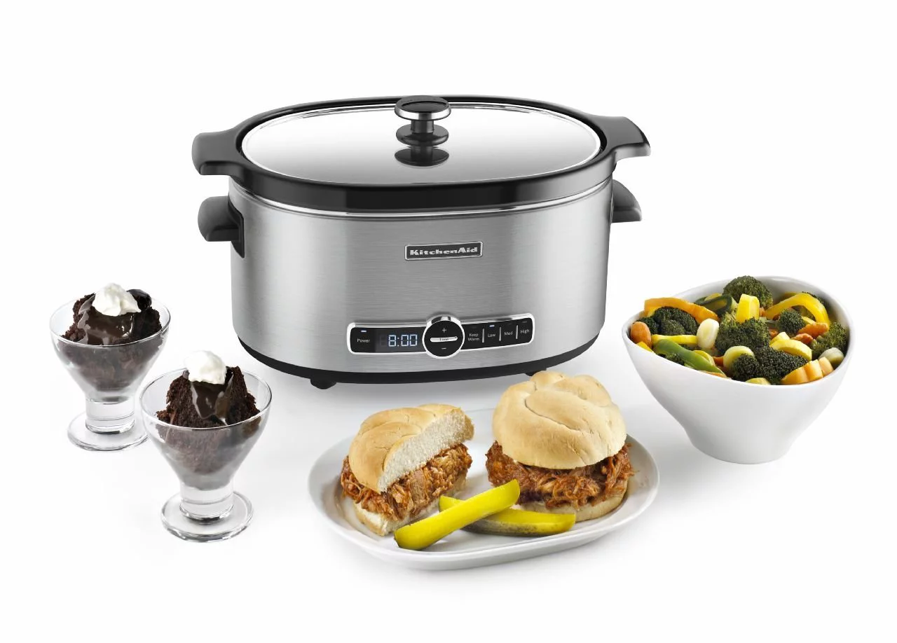 KitchenAid Used 6-Quart Slow Cooker with Glass Lid | Stainless Steel