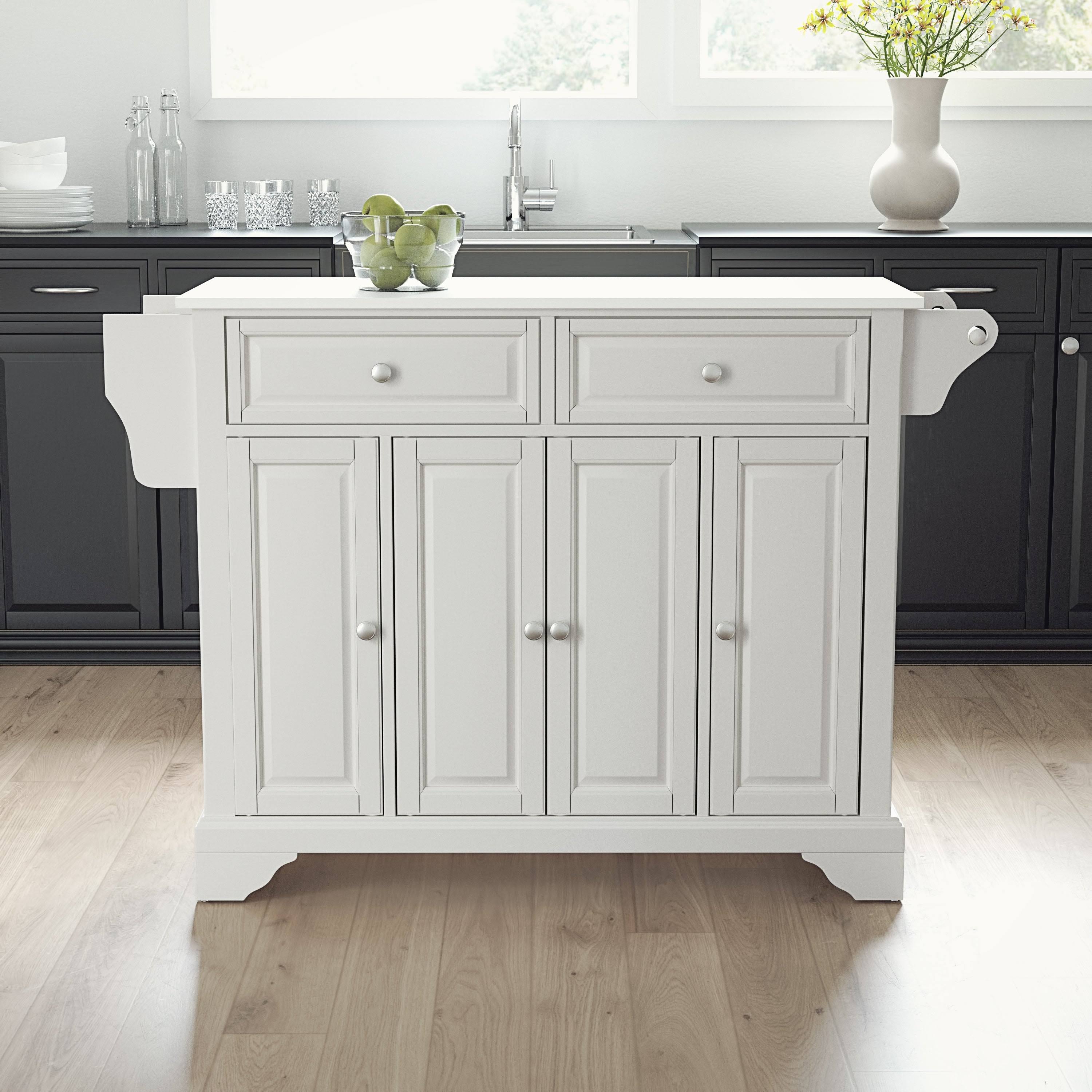 Crosley Lafayette Granite Top Full Size Kitchen Island/Cart, White