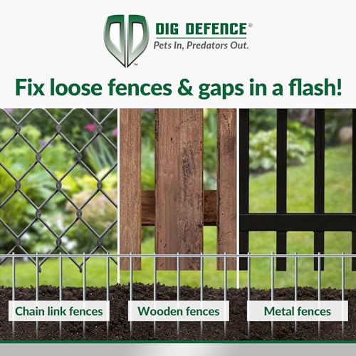 Dig Defence - The Original Animal Barrier Fence, No Dig Underground Fence System for Dogs and Other Animals, 10 Pack - Up to 30’ Total Length - No Dig Fence, (Black)