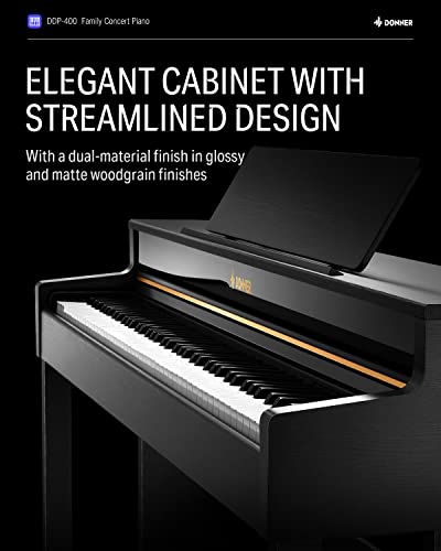 Donner DEP-20 Beginner Digital Piano 88 Key Full Size Weighted Keyboard, Portable Electric Piano with Furniture Stand, 3-Pedal Unit