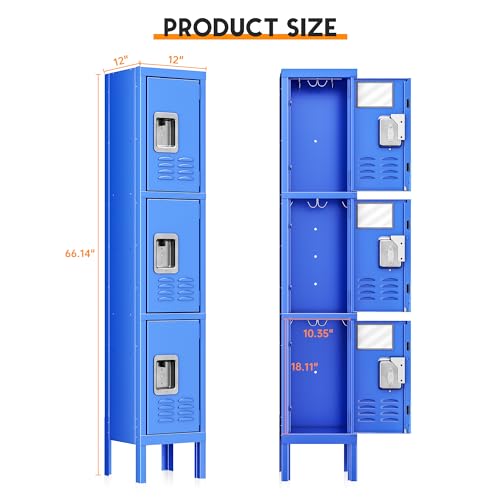 INTERGREAT 9 Door Storage Locker for Employee, Metal Locker for Office, Gym, Shool,Lockable Black Steel Locker with Lock and Card Slot for Home,Garage