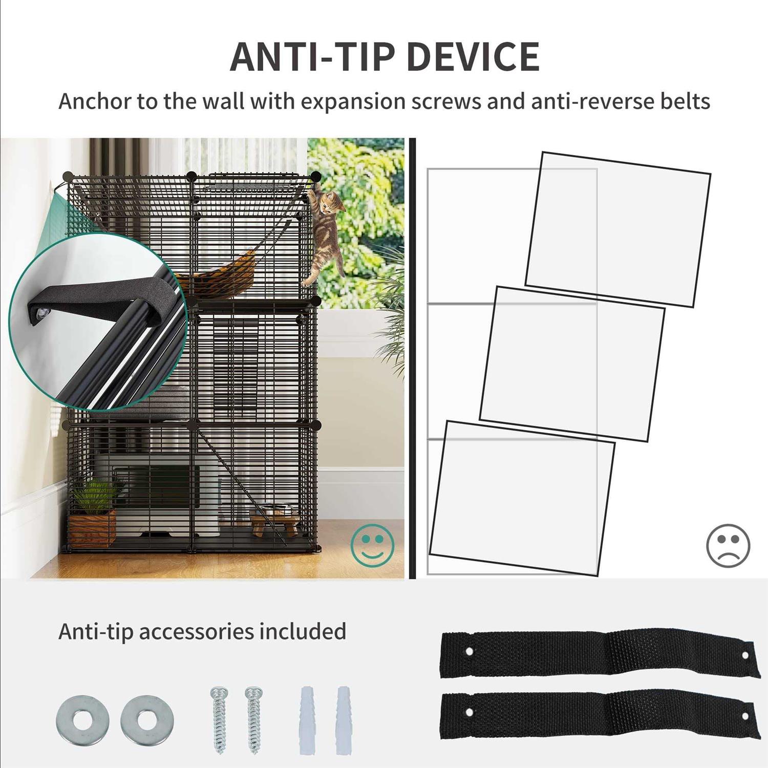 YITAHOME Cat Cage Indoor Cat Enclosures DIY Cat Playpen Metal Kennel with Extra Large Hammock for 1-2 Cats - Pet Supplies online store