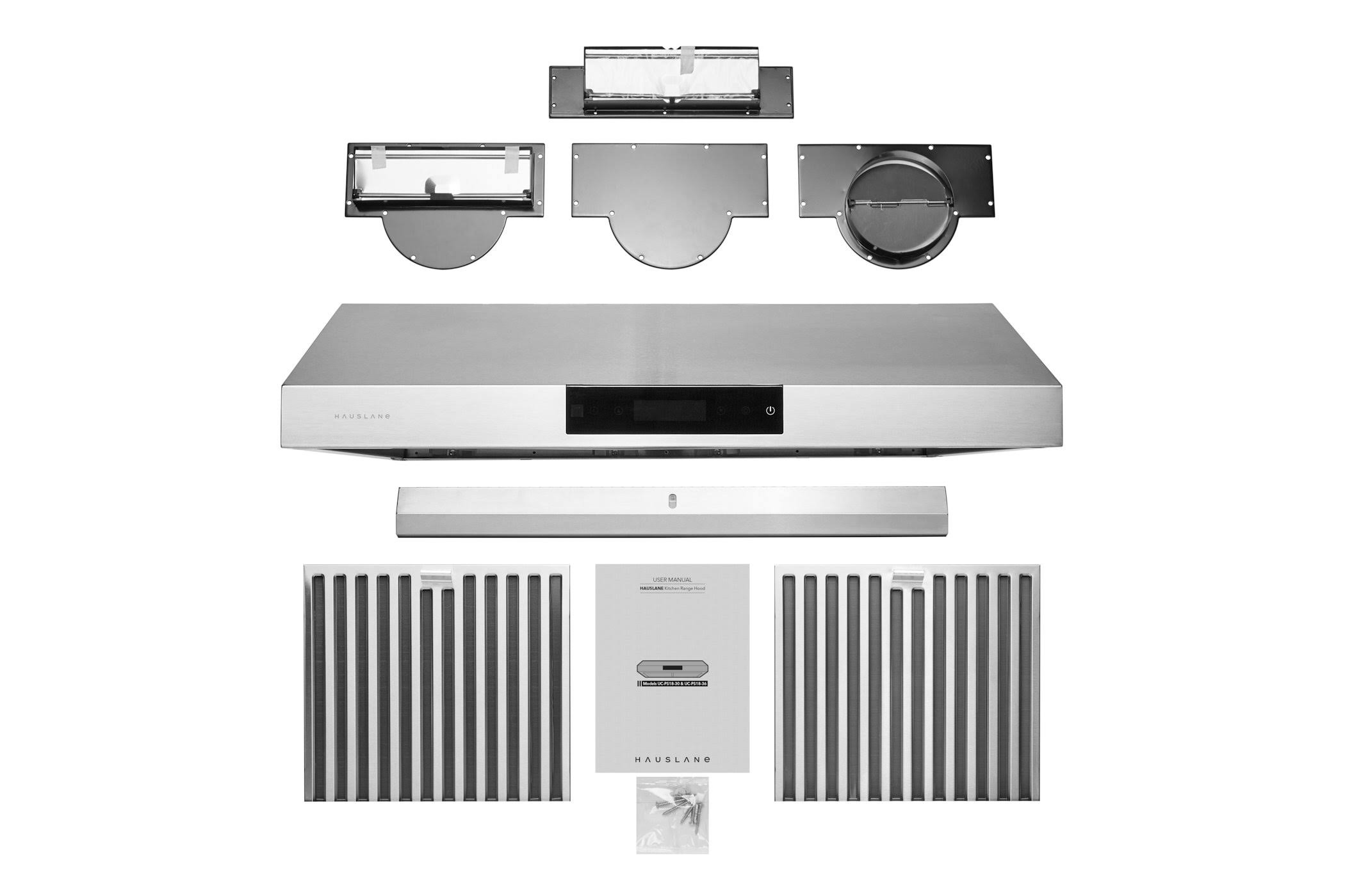 Hauslane UC-PS18SS-30 30 in. 860 CFM Ducted Under Cabinet Range Hood Stainless Steel