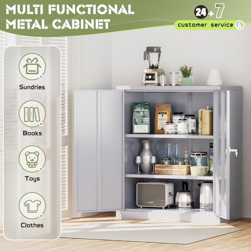 Incbruce 72” Metal Storage Cabinet, Garage Cabinets and Storage System with Doors and Shelves, Tall Lockable Tool Cabinet for Garage, Office, Home (Black)